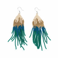 Handmade Seed Bead Fringe Earrings