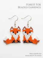 Handcrafted Beaded Fox Earrings