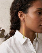 Handcrafted Long Ombré Beaded Fringe Earrings – Pastel Sunset Gradient