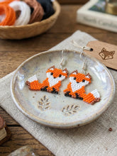 Handcrafted Beaded Fox Earrings