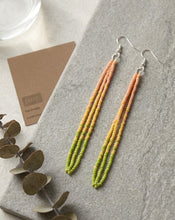 Handcrafted Long Ombré Beaded Fringe Earrings – Pastel Sunset Gradient
